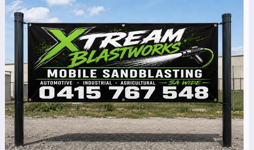 Xtream Blast Works roadside sign